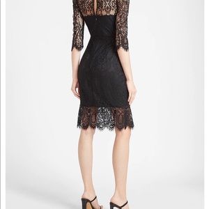 Lace Ruffle Trim Sheath Dress